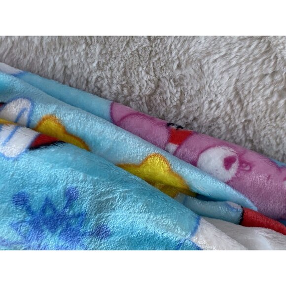 Care Bears Christmas Blanket Throw BLUE 50 X 70” Snowman Holiday Sled Viral NEW - Picture 10 of 16